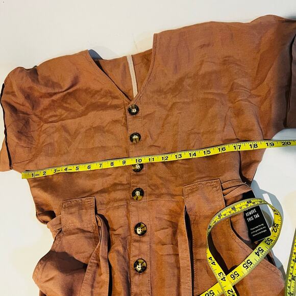 Express Linen Blend Jumpsuit - XS - Dusty Rose - NWT - Picture 8 of 10